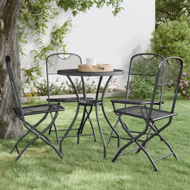 Black metal folding on sale garden chairs